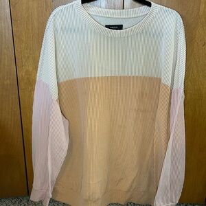 Dokotoo Women's Colorblock Sweatshirt - Cream, Pink, Tan